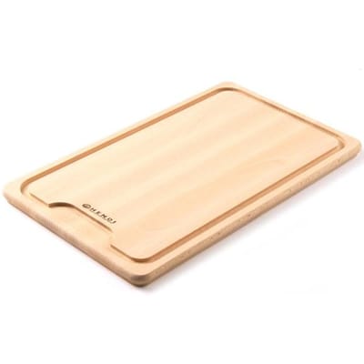 HENDI Massieve snijplank beukenhout – sapgeul – 390x230 mm – licht hout