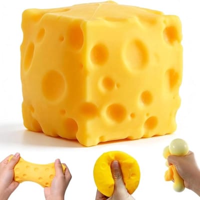 Squishy Kaas 2 Stuks - Dailyfinds.nl - Squeeze Cheese - 5 cm - Fidget Toy - Knijpbaar Speelgoed - Kinderen & Volwassenen - TikTok Trend