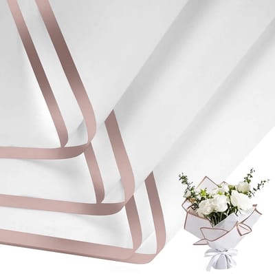 SnelShoppen - 20 Vellen Boeket Cadeaupapier, Waterdicht Bloemenpapier voor Cadeaus, DIY Craft Papier, 58x58cm, Wit - Perfect voor Feestjes en Speciale