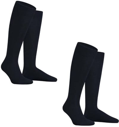 Hudson ONLY 2-PACK Wool Heren Kniekousen - Black - Maat 39-42