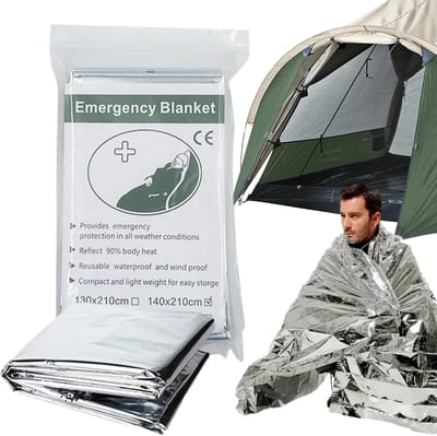 Ruimtedekens Overleving - Nooddekens Reflecterend - Outdoor Kamperen - Draagbare Bescherming - 160x210 cm - Zilver
