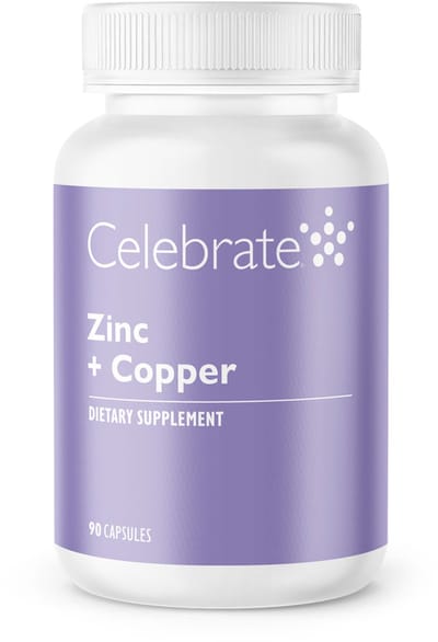 Celebrate Vitamins zink + koper – 25 mg zink + 2 mg koper - 90 capsules