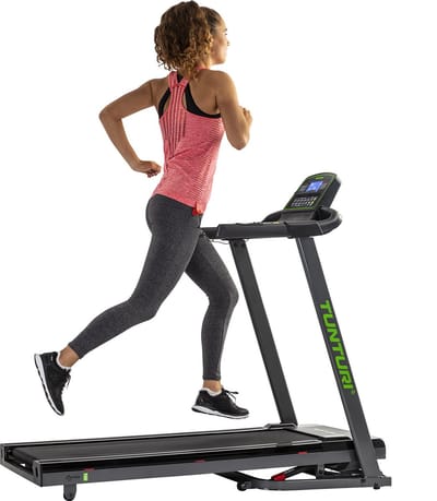 Tunturi Cardio Fit T40 Loopband - Inklapbaar - Hardloopband met Bluetooth - 41 trainingsprogramma's - Met elektronische hellingshoek - 1.0 tot 16 km/u - EU veiligheid gecertificeerd - incl. Gratis app
