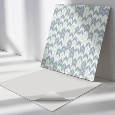Wallfluent Vinyl Tegels - Patroon met Een Pijlmotief Vinyl Wandtegels - 30 cm x 30 cm - Grijs PVC Tegels - Verpakking van 9 stuks - Vierkant PVC Tegels - Patroon Plaktegels - Zelfklevende PVC Tegels - Plaktegels Keuken en Badkamer