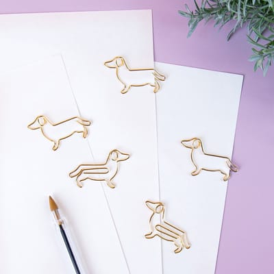 Suck Uk Paperclips Honden 3,9 X 2,7 Cm Staal Goud 5 Stuks
