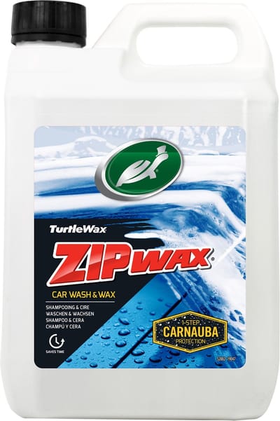Turtle Wax Zip Wax Shampoo - Sterk geconcentreerd - Reinigt diep & glanst - Vult de bestaande waxlaag aan - Streeploze en vlekvrije afwerking – 2,5 Liter