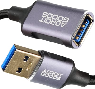 AdroitGoods USB 3.0 Verlengkabel - USB-A male naar USB-A female - 5 Gbps - Nylon Gevlochten Kabel - Verleng adapter kabel - 0.25m