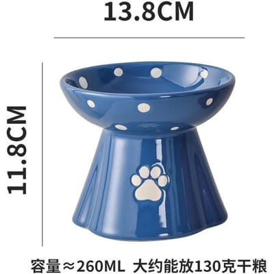 Gamelle pour chat en céramique avec protection du cou pour chat - Gamelle pour chat prévenant le menton foncé - Gamelle pour chat en peluche - Gamelle pour chien - Gamelle pour animaux de compagnie gray