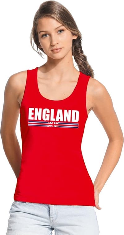 Rood Groot Brittannie supporter mouwloos shirt dames - Engeland singlet shirt/ tanktop S