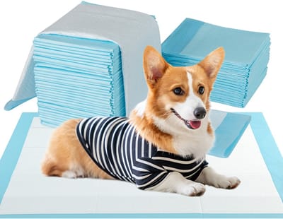 COSTWAY Trainingsonderleggers voor honden, lekvrij 6-laags design, puppypads, hygiënische pads, wegwerppads, sneldrogend, trainingspads puppy's (90 x 60 cm, 150 stuks)