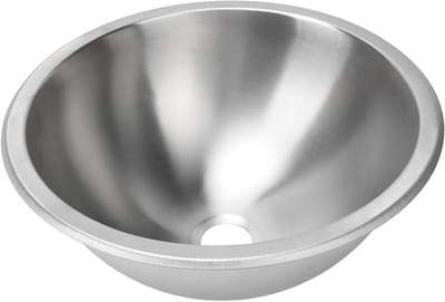 Ronde RVS Handwasbak voor Camper, Enkele Kom, 27.5 cm Uitsparing met 40 mm Afvoer voor Motorhomes, Boten en Keukens