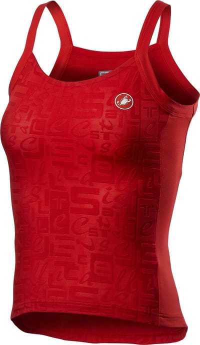 Castelli Fietsshirt mouwloos Dames Rood - PROMESSA JACQUARD BAVETTE TOP RED - XS