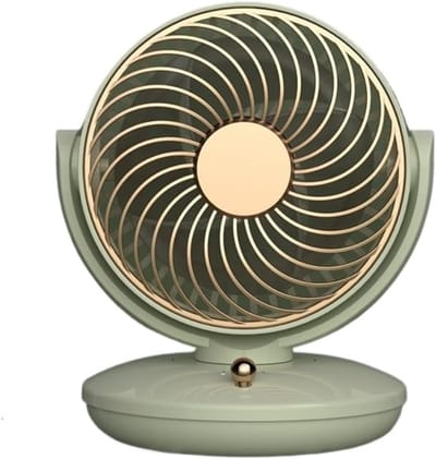 VHV-Desktop Ventilator Fresh Green - Stille Circulatieventilator met 3 Snelheden - Automatische Oscillatie en LED Display - Compacte Oplaadbare Ventilator voor Kantoor en Slaapkamer - USB-C Oplaadbaar