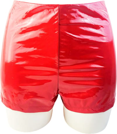 BamBella® Korte broek - Maat S/M - Wetlook short Dames - Rood Datex mix latex en stof ondergoed kleding
