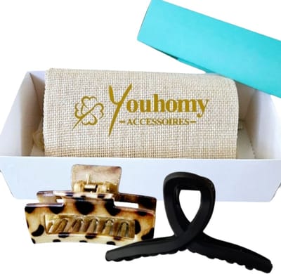 Mooie dames haarklemmen 2 stuks - Hairclaw haarclip anti slip- Stijlvolle haarklem voor dames haarklauwen- Cadeau voor dames- Moederdag cadeau- Valentijnsdag| Haarklauw voor vrouwen, Dames | Cadeau set haarklemmen