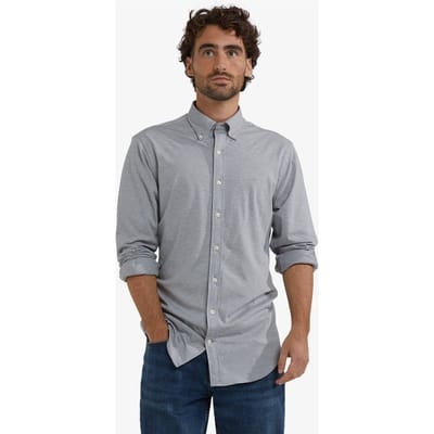 McGregor Stretch Pique Shirt Medium Grey Melange Size: S | Casual Shirts Outlet | Heren | Grijs
