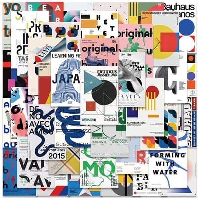 40Stuks Bauhaus Avant-Garde Kunst Poster Schilderij Coole Graffiti Abstracte Sticker Skateboard Telefoon Laptop Bagage Decals Stickers