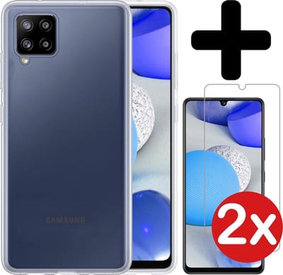 Hoesje - Met 2x Screenprotector - Geschikt voor Samsung Galaxy A42 - Sterk & Shockproof - Telefoon Hoes - Back Cover - Siliconen Case - Telefoonhoes - Transparant