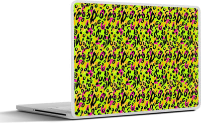 Laptop sticker - 11.6 inch - Panterprint - Patronen - Neon - Geel - 30x21cm - Laptopstickers - Laptop skin - Cover