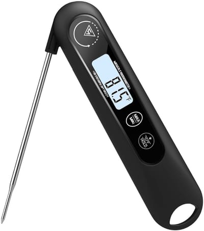 QIN® Thermometer Koken - Thermometer Bbq - Thermometer Vlees - Zwart - 16cm x 4cm x 2cm