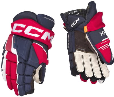 CCM Tacks XF IJshockeyhandschoenen - Senior - Navy/Rood/Wit - 14 - D3O Zero - ASD