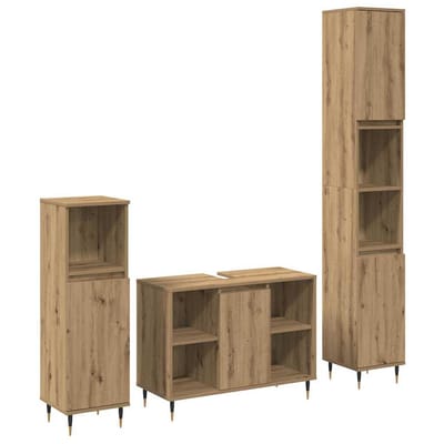 vidaXL - Badkamermeubel - Set - 3 - st - Artisan - Eiken - 30 - x - 30 - x - 180 - cm