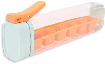 Dailygoods- IJsblokjesvorm met deksel - 6 IJsblokjes - BPA vrij - Siliconen - Afneembare IJsbakjesdispenser - Hygiënisch Ontwerp - Ijsbakje