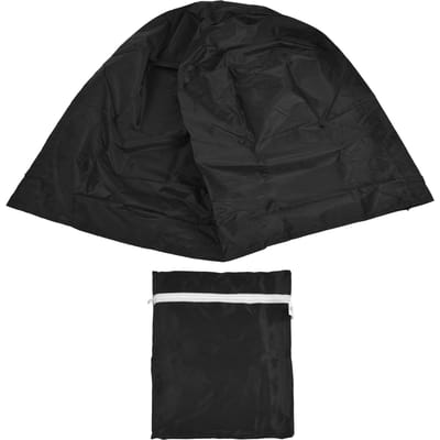 Housse de Foyer Ronde Noire Imperméable Anti-Poussière Fibre de Polyester Housse de Foyer pour Maison Extérieur black