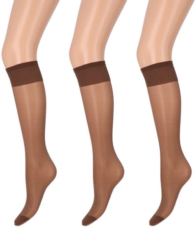Marianne - Dames Kneehighs Antipress Lycra Panty - 20Den - 3-Pack - Maat One Size - Muscat