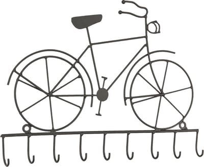 Clayre & Eef Sleutelrekje 32x23 cm Zwart IJzer Fiets