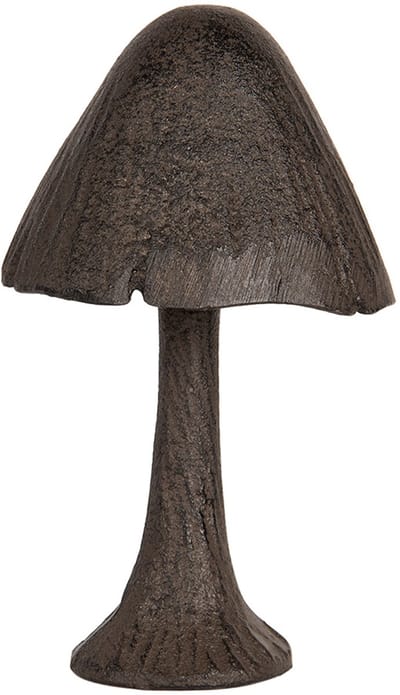 Clayre & Eef Decoratie Beeld Paddenstoel 7x7x13 cm Bruin Metaal Herfst decoratie
