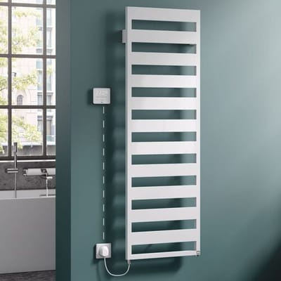 Kermi Casteo-E bathroom radiator 60 x 3 x 125.9 cm incl. electric set WFS left, CTE101200602EXK