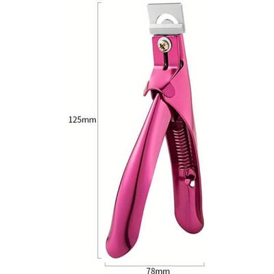 Coupe-ongles professionnel Coupe-ongles Coupe-tips Type U Coupe-bordures pour faux ongles acryliques Outils de manucure pour ongles en acier inoxydable pink pink