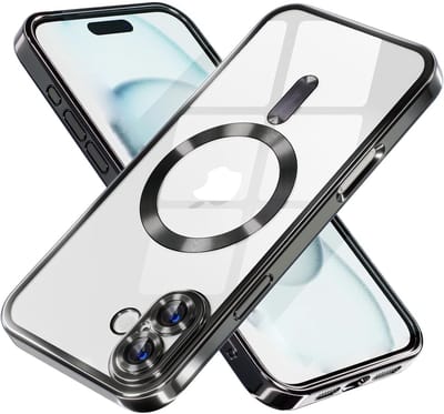 Hoesje Geschikt voor: iPhone 16 Magsafe Compatible - Zwart - Back Cover met ingebouwde camera glas bescherming