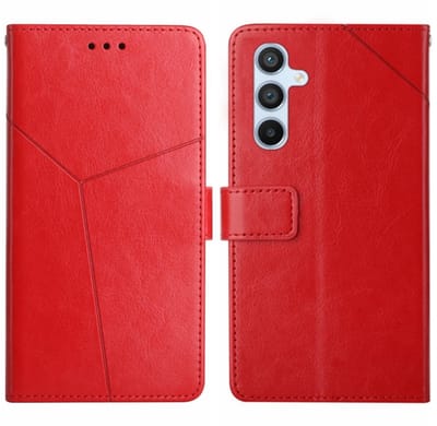 Voor Samsung Galaxy S24+ 5G Y-vormig patroon Flip lederen telefoonhoesje (rood)