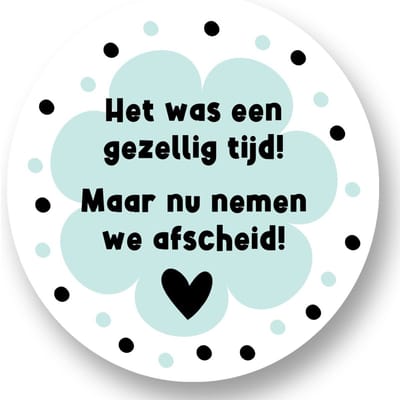 20x Sluitsticker Gezellige Tijd Afscheid - 40 mm - Verjaardags sticker - Sluitzegel - Sticker Verjaardag jongens meisjes - Uitdelen - Knijp fruit - Cadeau's Kado's - Glossy - Sluitzegel - Wensetiket - Uitdelen - Jarig - Trakteren-Afscheid