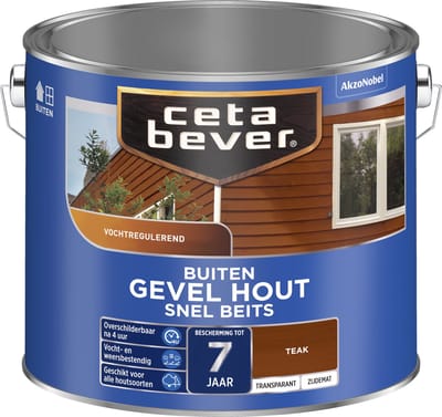Cetabever - Snelbeits Gevel Hout Transparant - Teak - 2,5 L