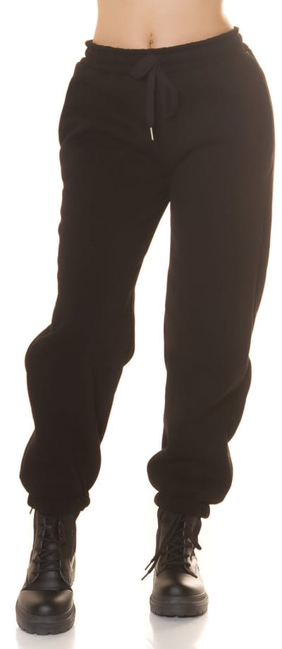 Koucla joggingbroek dames comfort hoge taille lounge broek zwart maat M