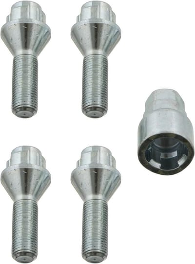 Afsluitbare Wielboutset - Wielbevestiging - Voertuigbeveiliging - Speciaal gereedschap nodig - 118 x 472 x 598 cm - Chroom