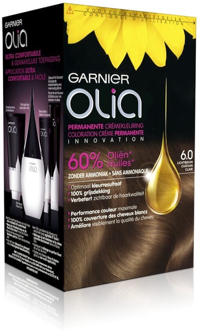 Garnier Olia Donkerblond 6 - Permanente Haarkleuring Zonder Ammoniak - Tot 100% grijsdekking - Intense, langhoudende kleur - Haarverf