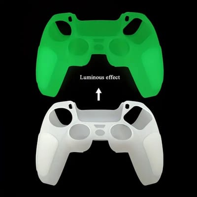 Jumada's - Beschermhoes voor gameconsole - Controller skin - Glow In The Dark Skin - Geschikt voor Playstation 5 - Gameaccesoires - Siliconen - Neon Geel