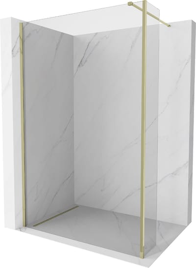 Mexen Kioto douchewand Walk-in 90 x 30 , transparant, goud - 800-090-212-50-00-030