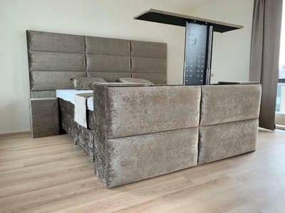 Boxspring 180x200 + TV Lift Royal Croco Compleet met Pocktervering matrassen en Tencel Topper