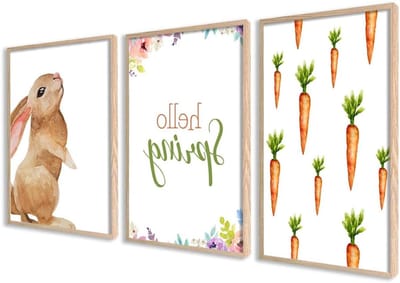 Poster Set met Lijst - Wanddecoratie Prints - Interieur Decoreren - Gemaakt in EU - 40x50 cm - Paas Set