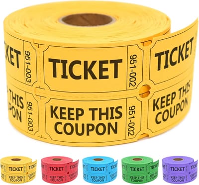 Loterij Tickets - Dubbele Rol - Evenementen Organiseren - Gecijferde Paren - 500 Paren - Geel