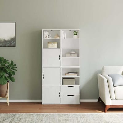 vidaXL - Bijzetkasten - 4 - st - "ODDA" - 40x24x79 - cm - massief - grenenhout - wit