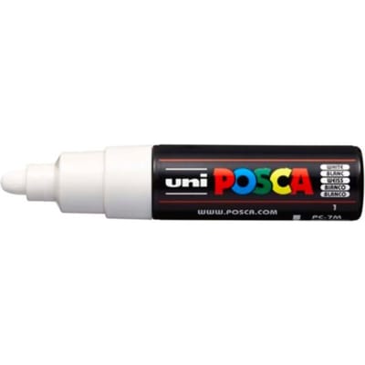 Posca marker met conische punt schrijfdikte breed wit