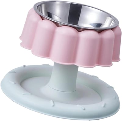 Verhoogde voerbak - Kattenbak stand - Comfortabel eten - Antislip basis - 135 x 14 x 205 cm - Wit