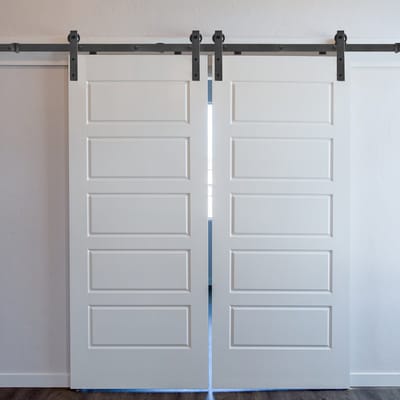 366 cm schuifdeursysteem, schuifdeurbeslag, geleiderail, houten deur, schuifdeuren, zwart, max. belasting 130 kg, metalen deuren, houten deur, schuifdeur, accessoires, schuifdeuren,