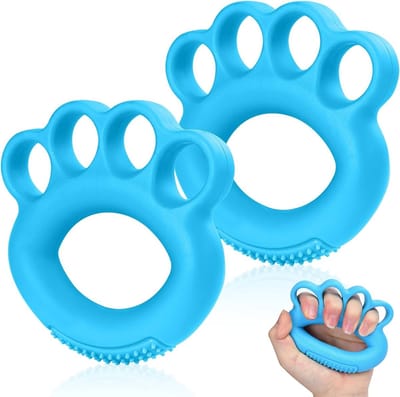 Siliconen Handtrainer Set van 2 - 4-Vinger Grip Versterking voor Krachttraining en Stressverlichting